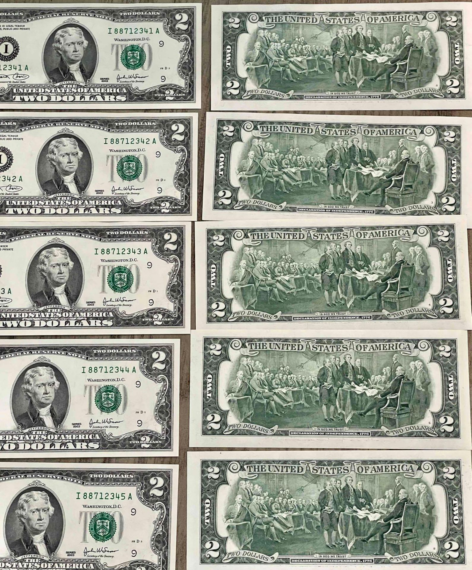 (25) 2003 $2 Consecutive Notes - Image 7 of 9