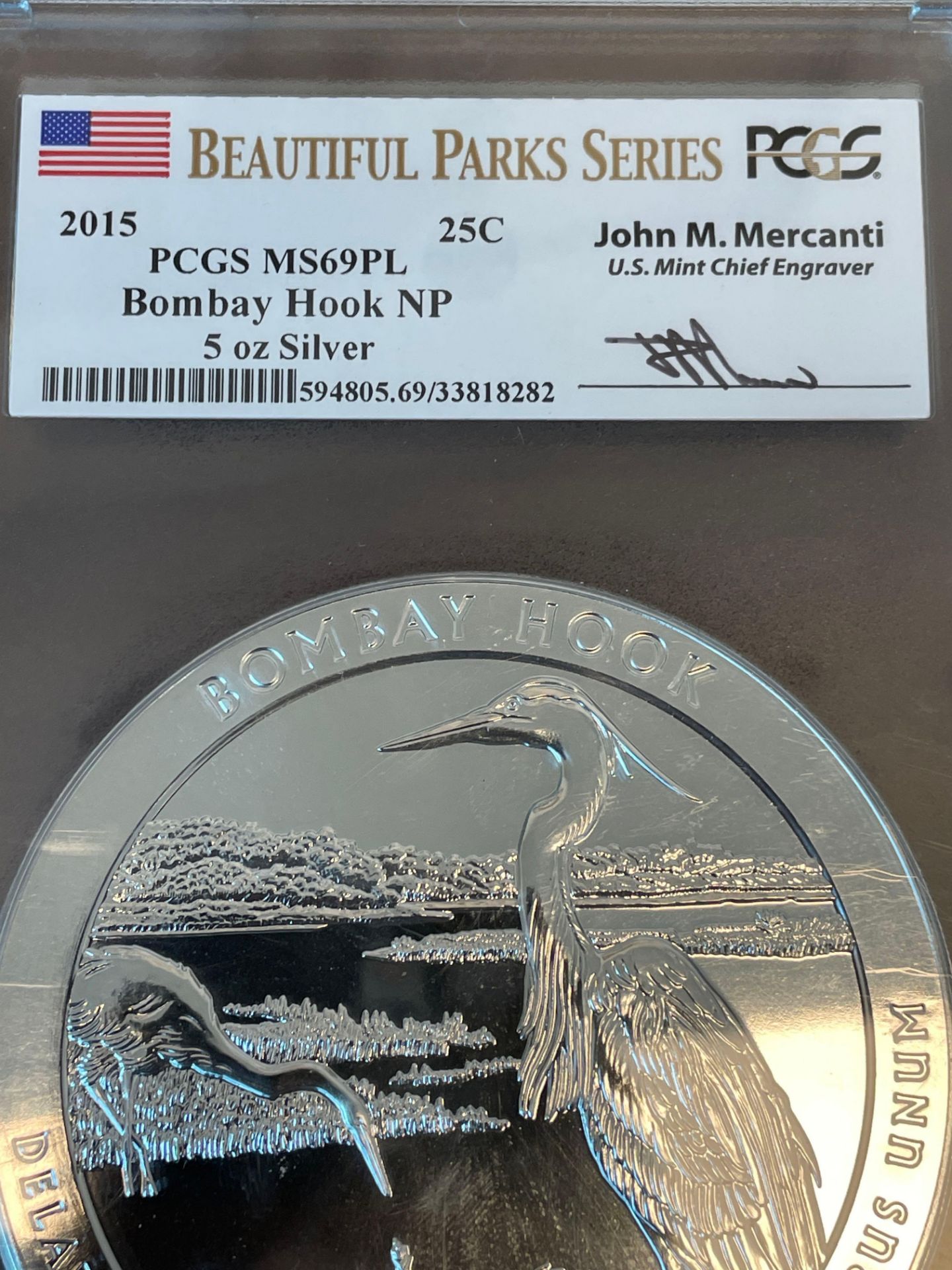 5oz Bombay Hook NP PCGS MS69 Beautiful Parks Series - Image 3 of 4