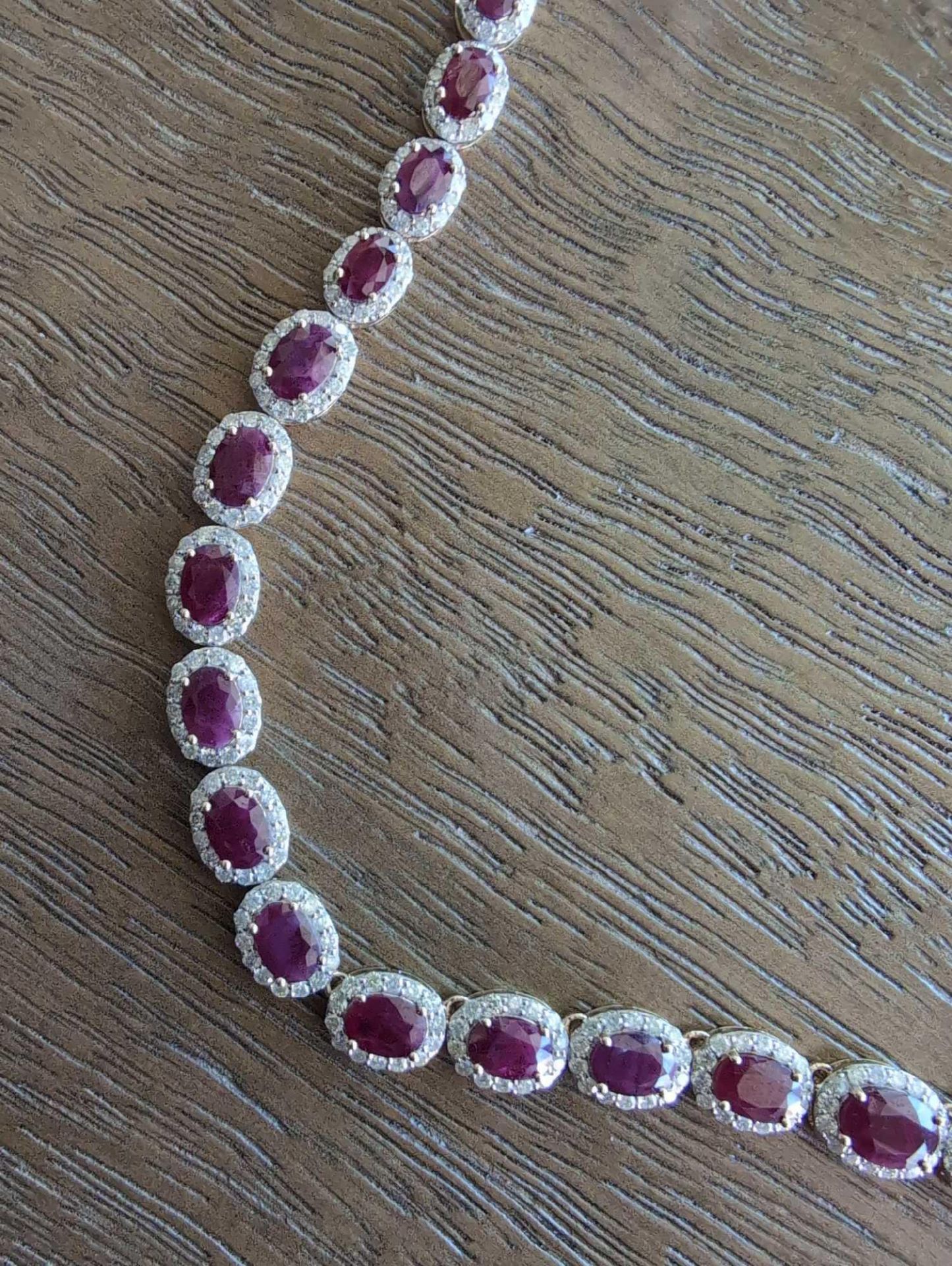 14KT Gold Ruby and Diamond Necklace - Image 3 of 12
