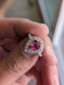 14KT White Gold 2.01 CTW Ruby and Diamond Ring