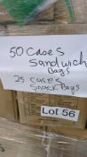 Pallet- Approx 50 Cases of Ziploc Sandwich bags