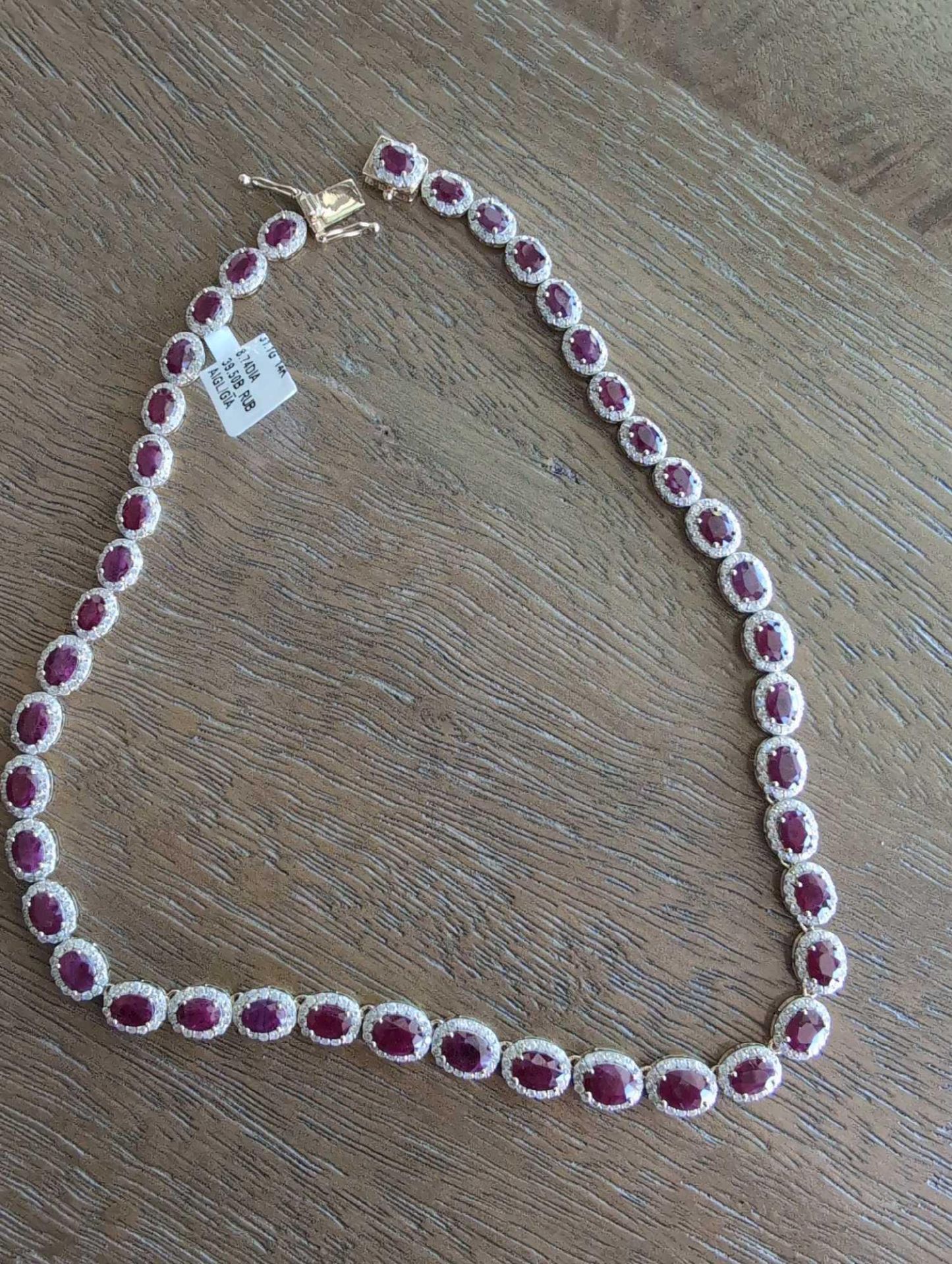 14KT Gold Ruby and Diamond Necklace