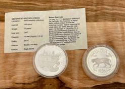 Misc Silver Coins: India 1936 Tiger Edward VIII Crown Silver Coin, History of America boston tea par