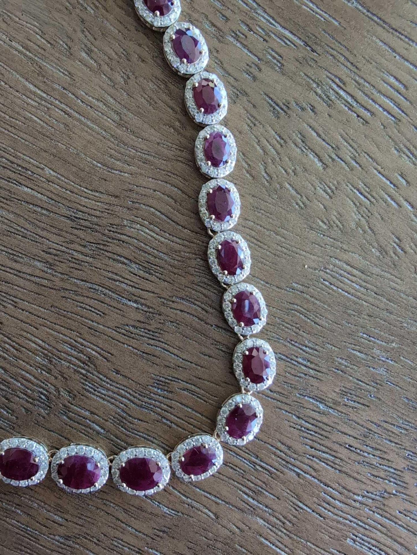 14KT Gold Ruby and Diamond Necklace - Image 2 of 12