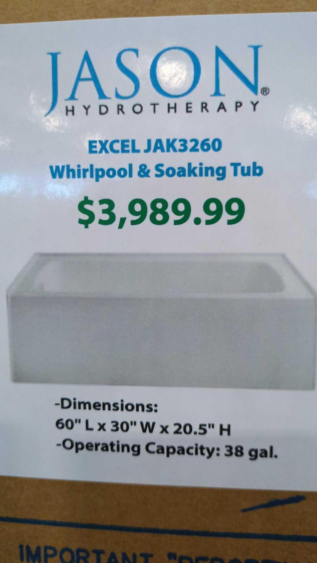 Jack 3260 soaking tub and white