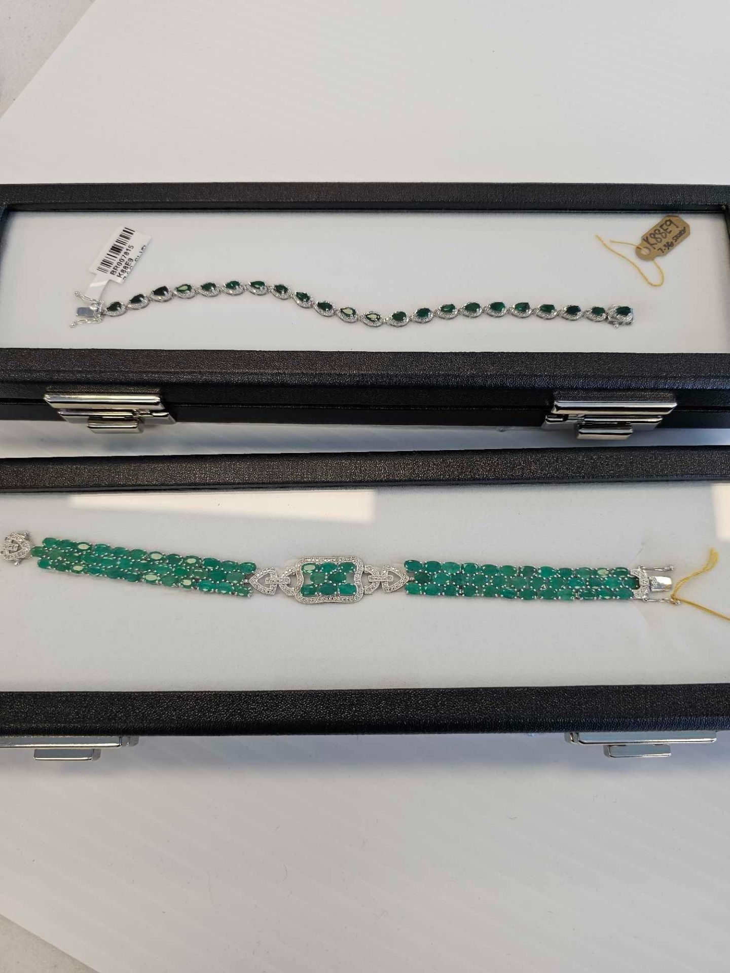 2 misc emerald beryl bracelets