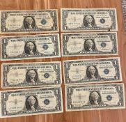(8) 1957 $1 Silver Certificates