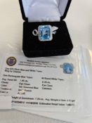 2 misc rings, silver blue and white topaz and star sapphire corundum