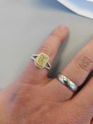 18KT two tone gold 2.73 ctw fancy colored and colorless diamond ring