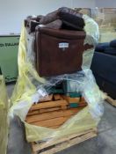 pallet of leather, sofa and other items