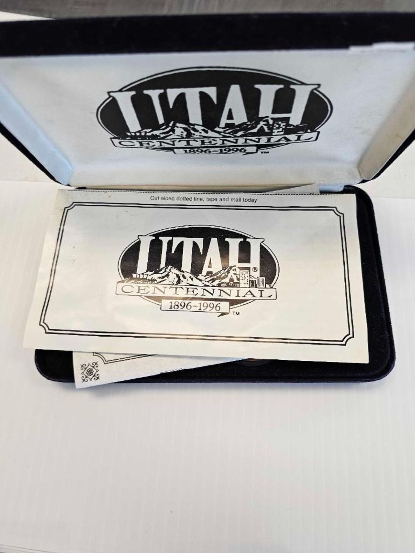 Utah centennial 3 coins silver kit and copper set with box and COA - Image 12 of 16