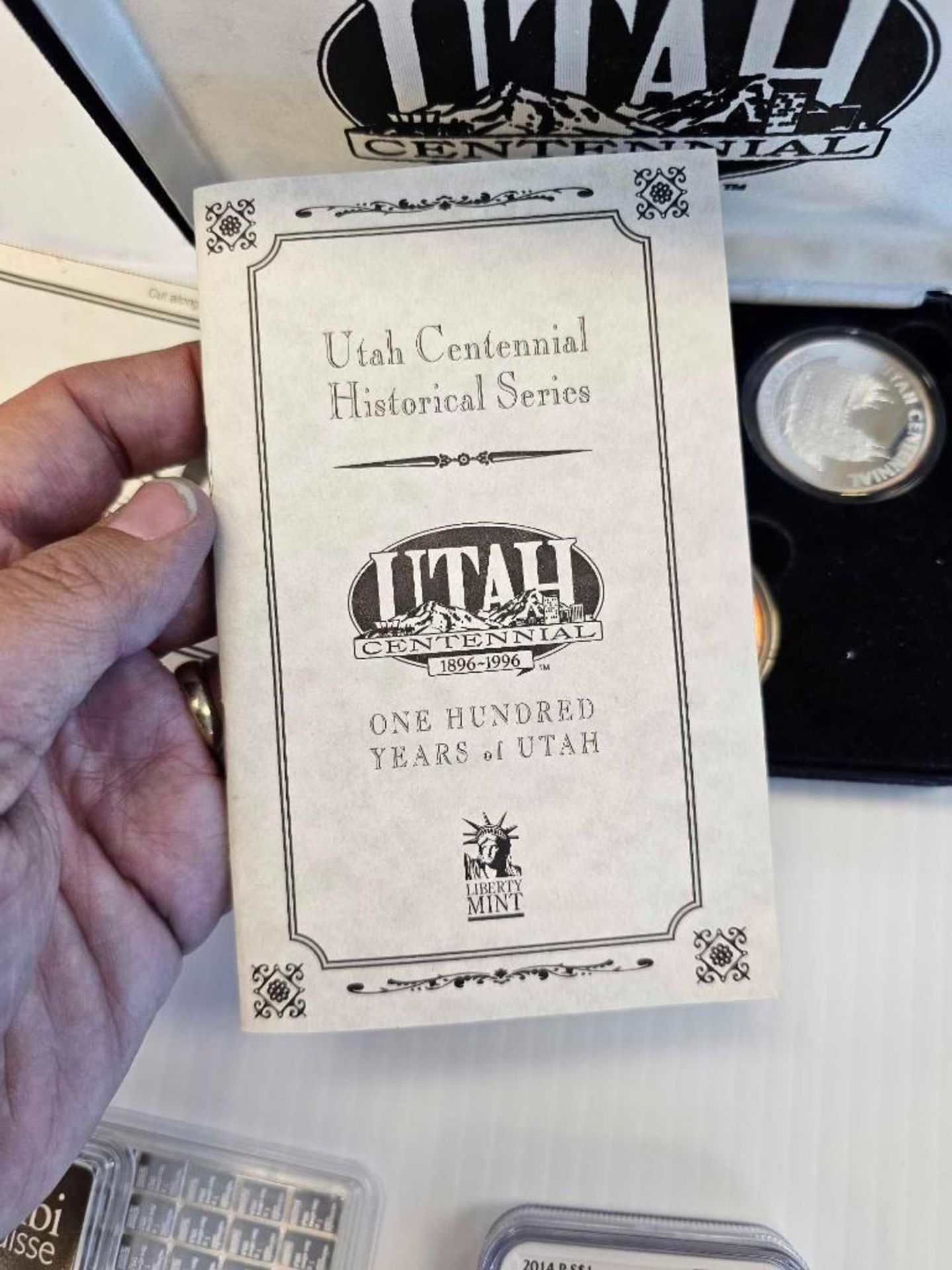 Utah centennial 3 coins silver kit and copper set with box and COA - Image 15 of 16