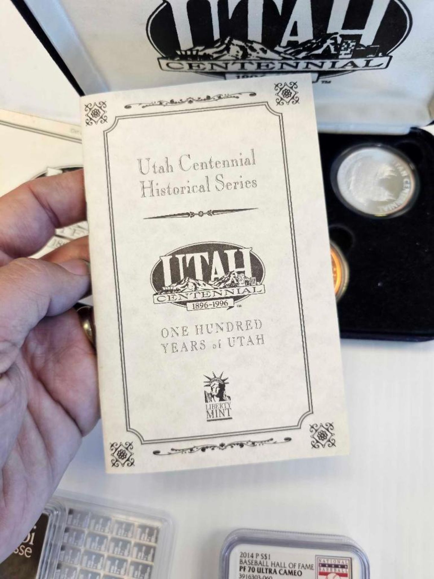 Utah centennial 3 coins silver kit and copper set with box and COA - Image 6 of 16