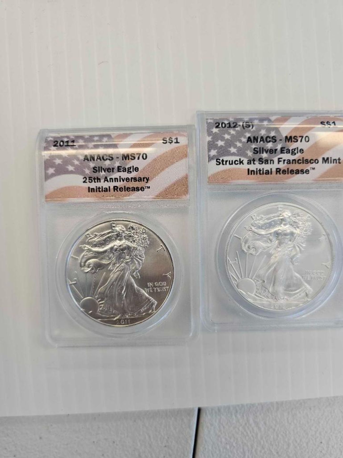 2 misc ms70 silver eagles - Image 3 of 5