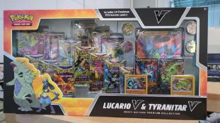 (23) pokemon heavy hitters premium collection Lucario V & Tyranitar