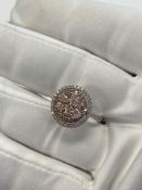 pink diamond ring 1.18 carats of diamonds