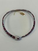 18 carat white gold 36 total carat rare ruby two carats diamond snake necklace
