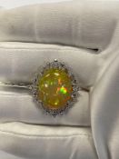 Opal and diamond ring 12 carat opal