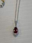 Ruby necklace with some diamonds