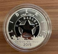 2015 P U.S. Marshals Service $1 Silver Dollar Commemorative