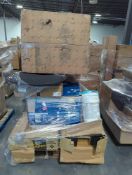 pallet of member's Mark having industrial shelving open box smart cool room AC unit cool cleaner out