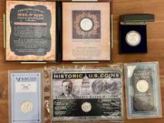 Silver Walking Liberty Half Dollars: 1942,1943, 1945 XF40, Silver Barber Half Dollar 1909, and 1927