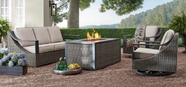 (1) Pallet- Harper Collection 4 Piece Deep seating w/Fire Pit complete set