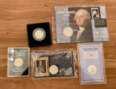 Silver George Washington & Franklin Silver Half Dollars
