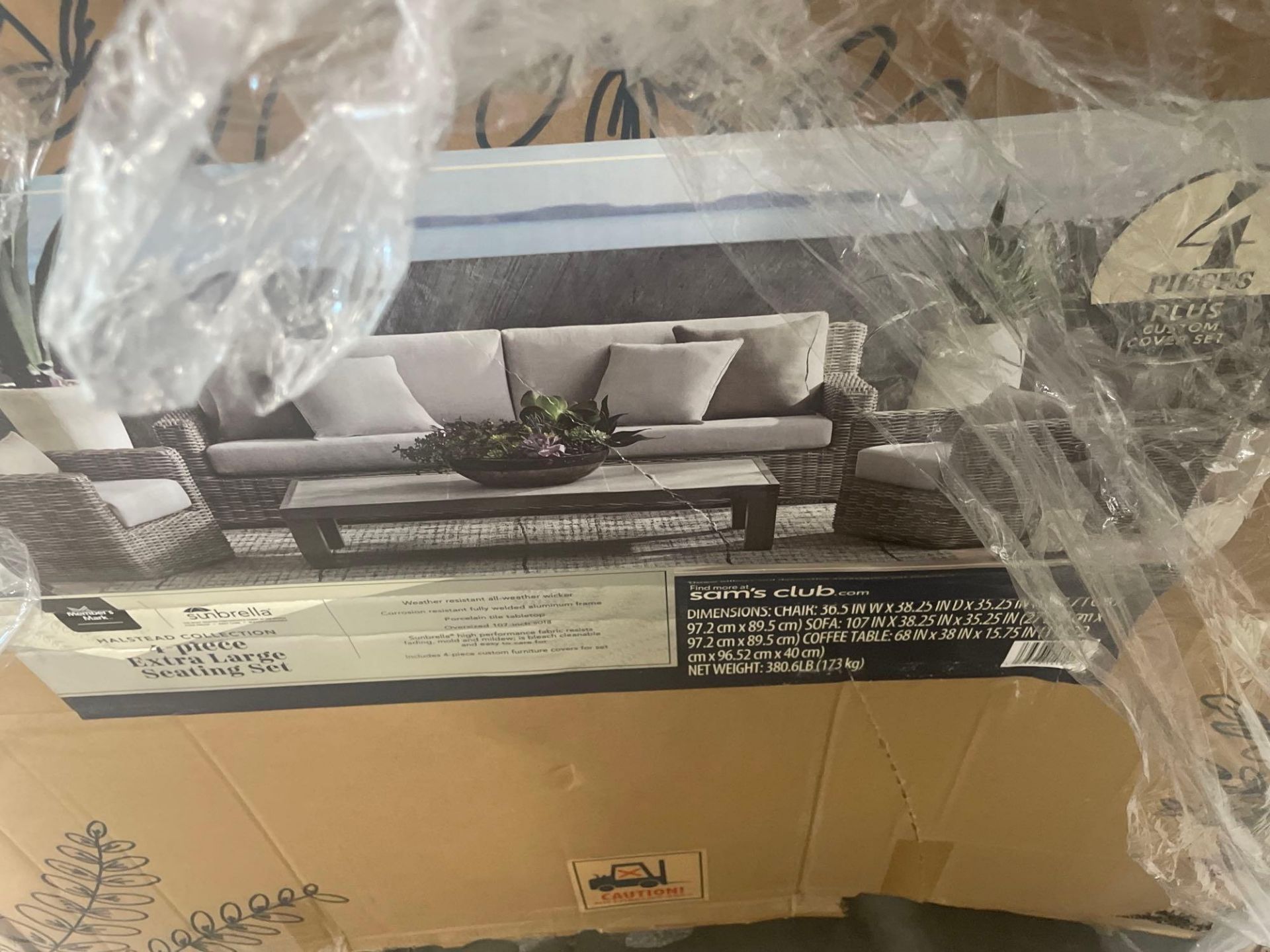 pallet of Halsted collection four piece extra large seating set with box one of two for sure includi - Image 4 of 8