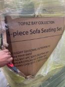pallet of topaz Bay collection four-piece sofa seating set complete and other furniture items