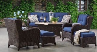 heritage collection 6 piece deep indigo seating set complete and possible other furniture