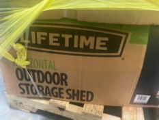 lifetime outdoor storage shed and other items