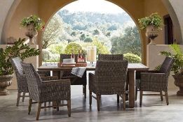 Pallet- Outdoor Living Bungalow 7 piece Dining Set Appears complete, Freezer, Rugs , LG American Fla
