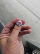 Jewelry: Natural Pink Sapphire & Diamond Ring