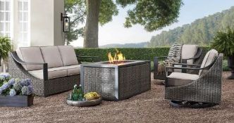 Pallet- Harper Collection 4 Piece Deep Seating with Fire Pit Complete set*stock image does not guara