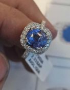 Jewelry: Sapphire & Diamond Ring 18KT 2.33 cts Sapphire, 0.79 Diamond