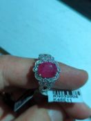 Jewelry: Ruby & Diamond Ring 2.77 ct Ruby, 0.54 ctw Diamonds