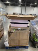 Pallet- Rev a shelf, luggage, chair, plastic sheeting, chair, hats and more
