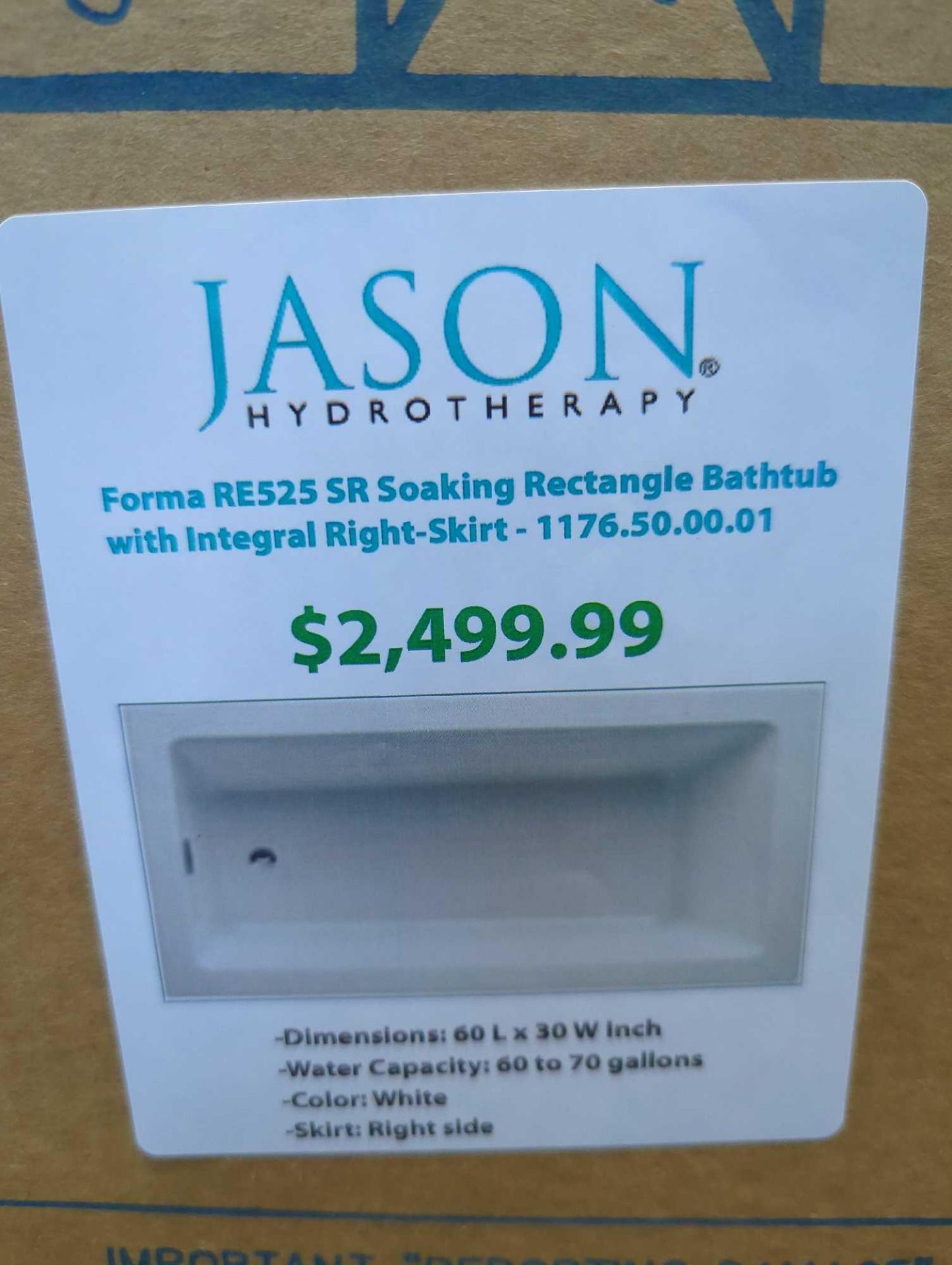 Pallet- Jason Hydrotherapy White Soaking Tub RE525
