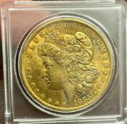 1885 Gold toned Morgan Silver Dollar