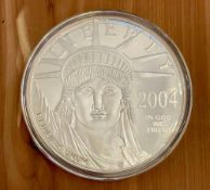 2004 $100 Giant Platinum Eagle Quarter-pound Silver Proof (4.oz), Platinum Layered w/COA