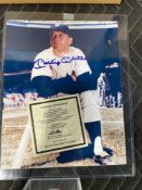 Mickey Mantle Signed Photo & Ball, Photo is authenticated, ball is not