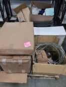 pallet of miscellaneous cables, fittings and other items
