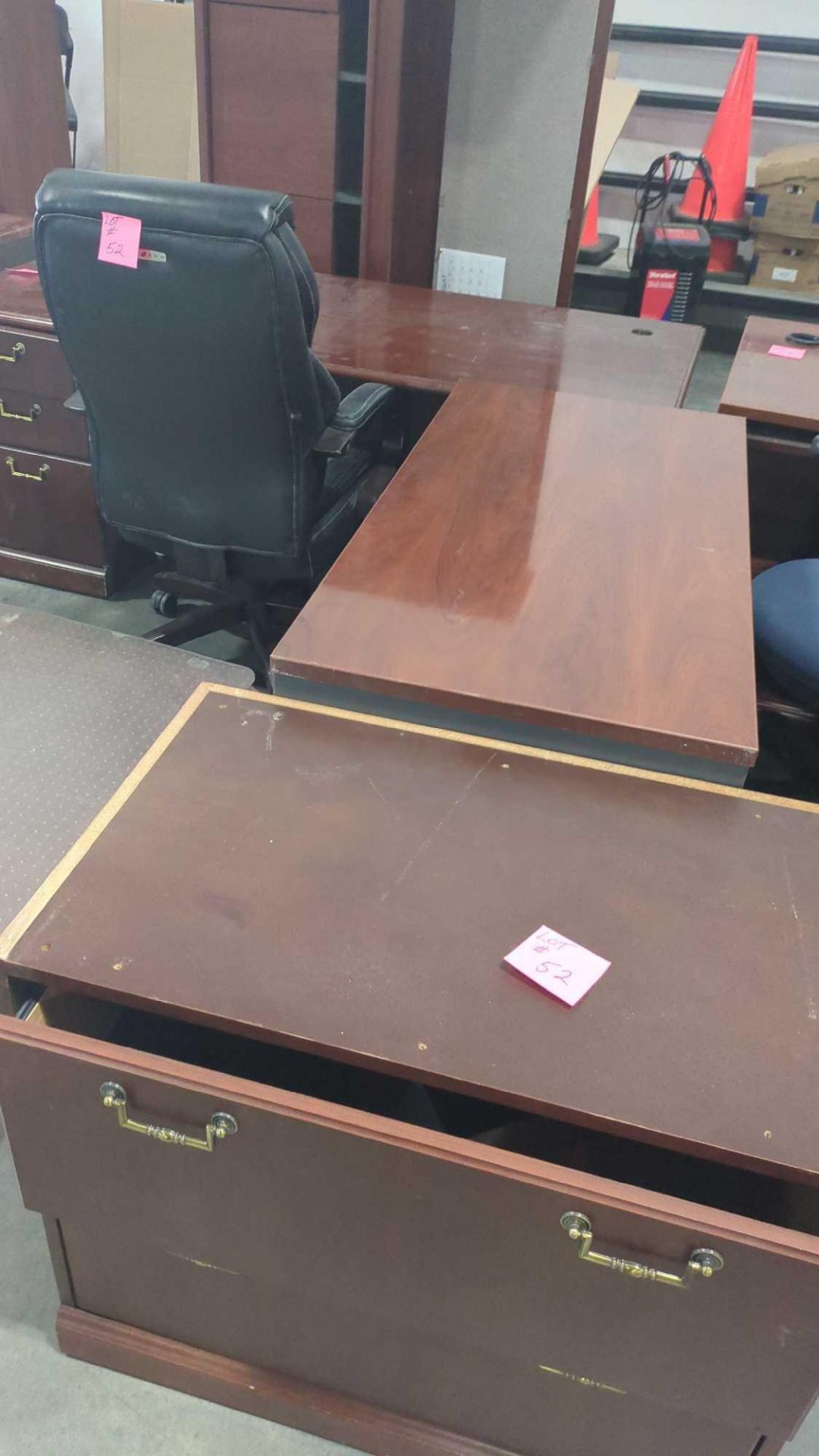 ***back at our warehouse*** mega Office furniture lot. desks, chairs, filing cabinets, trees and mor - Image 9 of 12