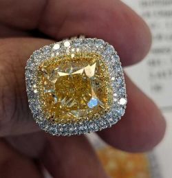 10.01 Carat yellow diamond ring