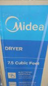 (3) Midea 7.5-cu ft Reversible Side Swing Door Gas Dryer (White)