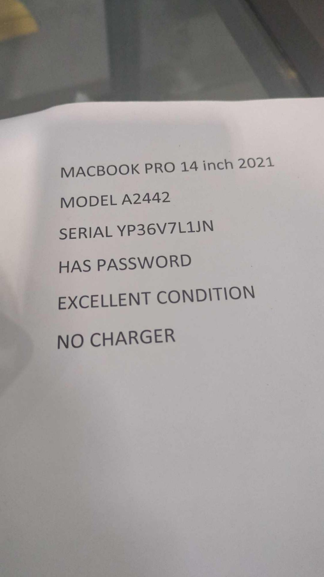 Apple MacBook Pro 14 inch? 2021 - Image 2 of 4