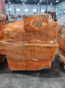 pallet of trampolines furniture parts boxes and more