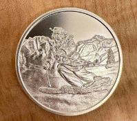 2- 2023 1 oz Skiing Santa Silver coins
