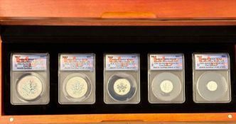 2013 Silver Canada 25th Anniversary Maple Leaf 5 Coins Set ANACS RP69 DCAM, First Release